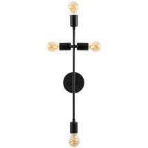 Wellhome - Wandleuchte, Metall, schwarz, 20x15x62, Fassung 4 x e 27 Max 40 w