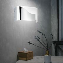 Wandleuchte Modern Wandlampe Glas Flurlampe Chrom, teilsatiniert, 2x led 3,5W 350Lm warmweiß, HxBxT 15x24,5x10 cm