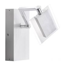 Fischer Leuchten - Wandleuchte schwenkbar Wandlampe Glas Flurlampe Treppenhaus, Schalter, Metall, 1x led 4,8W 530Lm warmweiß, LxB 16x10 cm