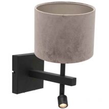 Wandleuchte - Stang - schwarz - metall veloursstoff - Steinhauer