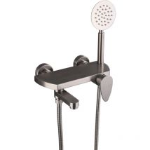 Qiedie - Wandmontierte Badewannenarmatur, Badewannenarmaturen mit Handbrause, Einhebel-Badewannenarmatur mit Wandhalterung, Duschsystem,