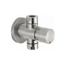 Idral - Zeitgesteuerte Duscharmatur aus Edelstahl mit Druckknopf Inox 08430 - 08430-30 15 Sec - Rostfreier Stahl