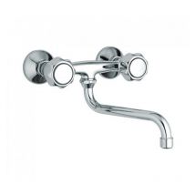 Wandmontierte Spülengruppe aus verchromtem Messing – Eurorama Agelo