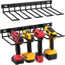 SNQ - Wandmontierter Organizer für Elektrowerkzeuge, 4 Steckplätze, Werkzeughalter für die Garage, Geräteschuppen, 43 x 19 x 5 cm, 1 Stück