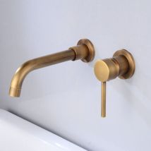 Sjqka - Wandmontierter Waschbecken-wasserhahn, Wandmischer Aus Hochwertigem Messing, Verdeckter Badezimmer-wasserhahn, 360° Drehbarer Kalt- Und 