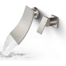 Sjqka - Wandmontierter Wasserhahn, Badezimmer, Waschbecken-Wasserhahn, Einhand-Waschbecken-Wasserhahn, Lavendel-Wasserhahn, gebürstete Version