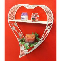 Dandibo - Wandregal Herz 131086 a. Metall 43 cm Sammlervitrine Wandkonsole Regal Setzkasten