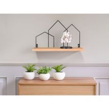 Wandregal joleen aus Holz Natur und Metall Schwarz, Breite 48cm