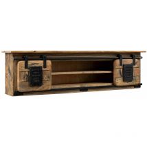Wandregal Mango 130x25x35 natur lackiert RAILWAY 157