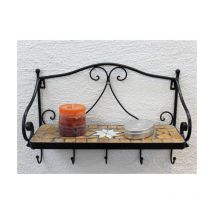 Wandregal Merano Mosaik 050550 aus Metall 41 cm Handtuchhalter Badregal Haken