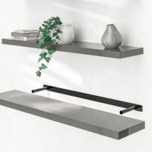 Casaria - Wandregal Freischwebend inkl. Halterung mdf 15kg Tragkraft 3,8cm Stärke Wand Flur Board Regal Bücherregal Hängeregal Küchenregal 110cm