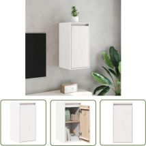 Mezheng - The Living Store Wandschrank Weiß 30x30x60 cm Massivholz Kiefer - Wandregal - Holzwandregal - Regal Weiß - Hängeschrank - Speicherlösung