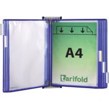 Wandhalter 5 Sichttafeln blau mit Drahtrahmen, kunststoffummantelt passend für din A4