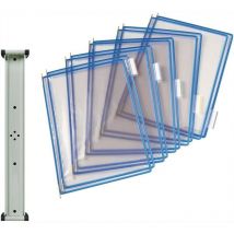 Wandhalter 10 Sichttafeln blau m.Drahtrahmen,ku.-ummantelt f.DIN A4