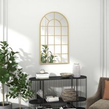 Wandspiegel 110 × 62 Cm, Dekorativ, Metallrahmen, Schlafzimmer & Wohnzimmer, Gold