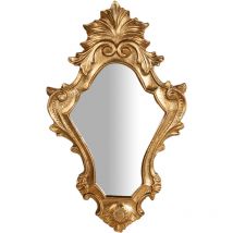 Wandspiegel Spiegel zum Aufhängen aus Holz mit antikem Blattgold 25x2,5x40 Made in Italy. Dekorativer Eingangsspiegel Barockstil