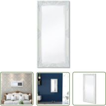 Happyshopping - The Living Store Wandspiegel im Barock-Stil 100x50 cm Weiß - Wandspiegel - Barockspiegel - Vintage Spiegel - Wohnzimmerdeko