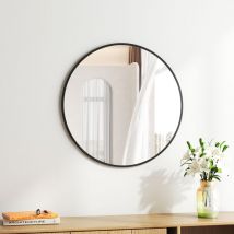 Boromal - wandspiegel rund 50 cm runder spiegel badspiegel für diele, badezimmer, wohnzimmer und mehr
