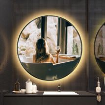 Wandspiegel Rund Badspiegel led Beleuchtung Spiegel Badezimmerspiegel 80×80cm