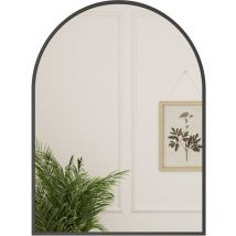 Boromal - Gewölbter Wandspiegel,50 x 70 cm Wandspiegel gewölbt mit Schwarz Rahmen Deko Spiegel für Eingangsbereich, Kamin, Schlafzimmer