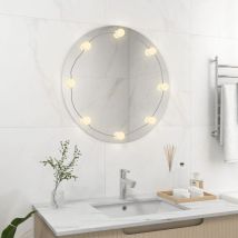 Wandspiegel,Spiegel,Badzimmer Spiegel mit LED-Beleuchtung Rund Glas BNTED219413