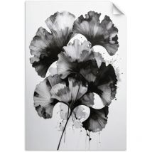 Selbstklebendes Poster – Wandsticker Ginkgo Blätter Schwarz-weiß 100x150 Cm