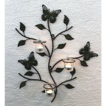 Wandteelichthalter Metall Kerzenständer Wandkerzenhalter für Teellichter 12120 Teelichthalter 62 cm Wandleuchter Kerzenhalter Wand Teelichtglas