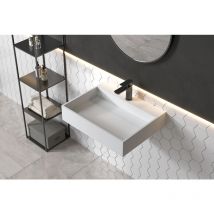 Wandwaschbecken Bernstein PB2080 Mineralguss 60x46x13cm Weiß matt