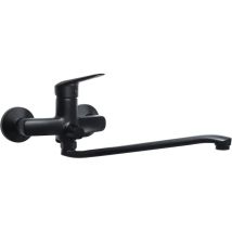 Miscelatore lavello a muro con deviatore e canna lunga 40 cm Deante BORO BMON56M matt-schwarz
