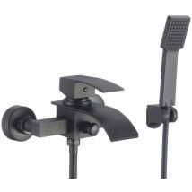 Viking Choice - Wannenarmatur Mit Handbrause - Aufputz - Flacher Auslauf - Schwarz