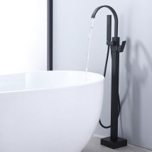 Wannenarmatur Schwarz Freistehende Wannenarmatur Messing Mit Handbrause & Wasserfall Freistehende Badewanne Armatur,mischbatterie Badewanne, 
