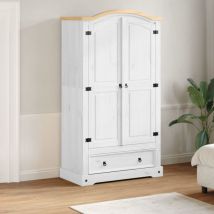Bonnevie - Wardrobe,Closet,Armoire Corona White 102x52x186 cm Solid Wood Pine VSVS659547