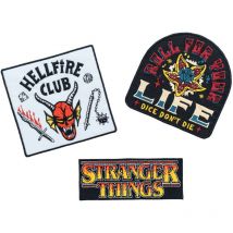 Meaco - Wärmeempfindliche Kleidungsaufnäher Stranger Things - set de 3 Aufkleber für Kleidung - Zubehör Militärrucksack, Crossfit-Rucksack, Kostüm