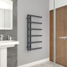 988x500mm Designer Bathroom Heated Towel Rail Radiator Grey - Warmehaus