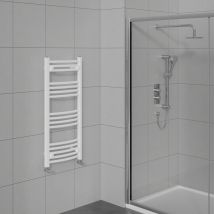Curved Heated Towel Warmer Bathroom Radiator White 1000x500mm