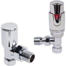 Warmehaus Designer Thermostatic Radiator Valve Pack Angled Chrome