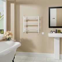 Electric Bathroom Radiator Straight White 600x600mm 400W