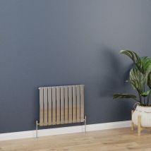 Horizontal 600x748mm Flat Panel Radiator Chrome Single - Warmehaus