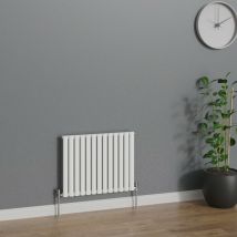 Warmehaus - Horizontal Oval Single Panel White Radiator 600x767mm