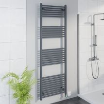 WiFi Thermostatic Straight Towel Rail Timer Grey/Chrome 1800x600