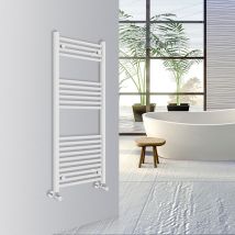 Warmehaus - Straight Bathroom Heated Towel Rail Warmer Radiator Central Heating 1200x500mm - White