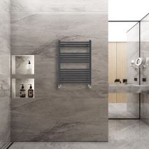 Warmehaus - Straight Heated Towel Rail Central Heating for Bathroom Kitchen Radiator Ladder Anthracite Grey 800x600mm
