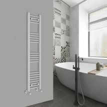 Warmehaus - Straight Heated Towel Rail Chrome Bathroom Ladder Style Radiator Central Heating 1400x300mm
