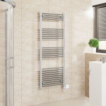 Warmehaus Touch Screen Thermostatic Electric Bathroom Straight Heated Towel Rail Warmer Radiator with Timer Chrome - 1600x600mm