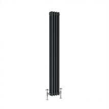 Warmehaus - Traditional Radiator Triple Column Anthracite Vertical Cast Iron Style Central Heating Tall Radiator -1500 x 200mm