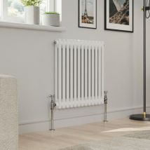 Warmehaus - Traditional Double Column White Radiator Cast Iron Style Radiators 600 x 605mm