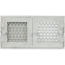 Kamin Ofen Lüftungsgitter Luft Luftgitter retro Weiss 24x46 cm Flügeltür