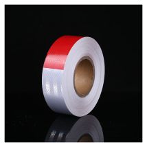 Tonchean - Warnband, 30 m x 5 cm, rot-weißes Reflektorband für Fahrzeuge, Anhänger, Boote und LKWs