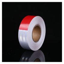 Tonchean - Warning Tape, 30m x 5cm Red and White Reflective Tape for Vehicles Trailers Boats Trucks