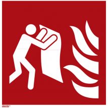 Brandschutzzeichen Feuerlöschdecke Typ 11200 – Aluminium – 200 mm x 200 mm – langnachleuchtend